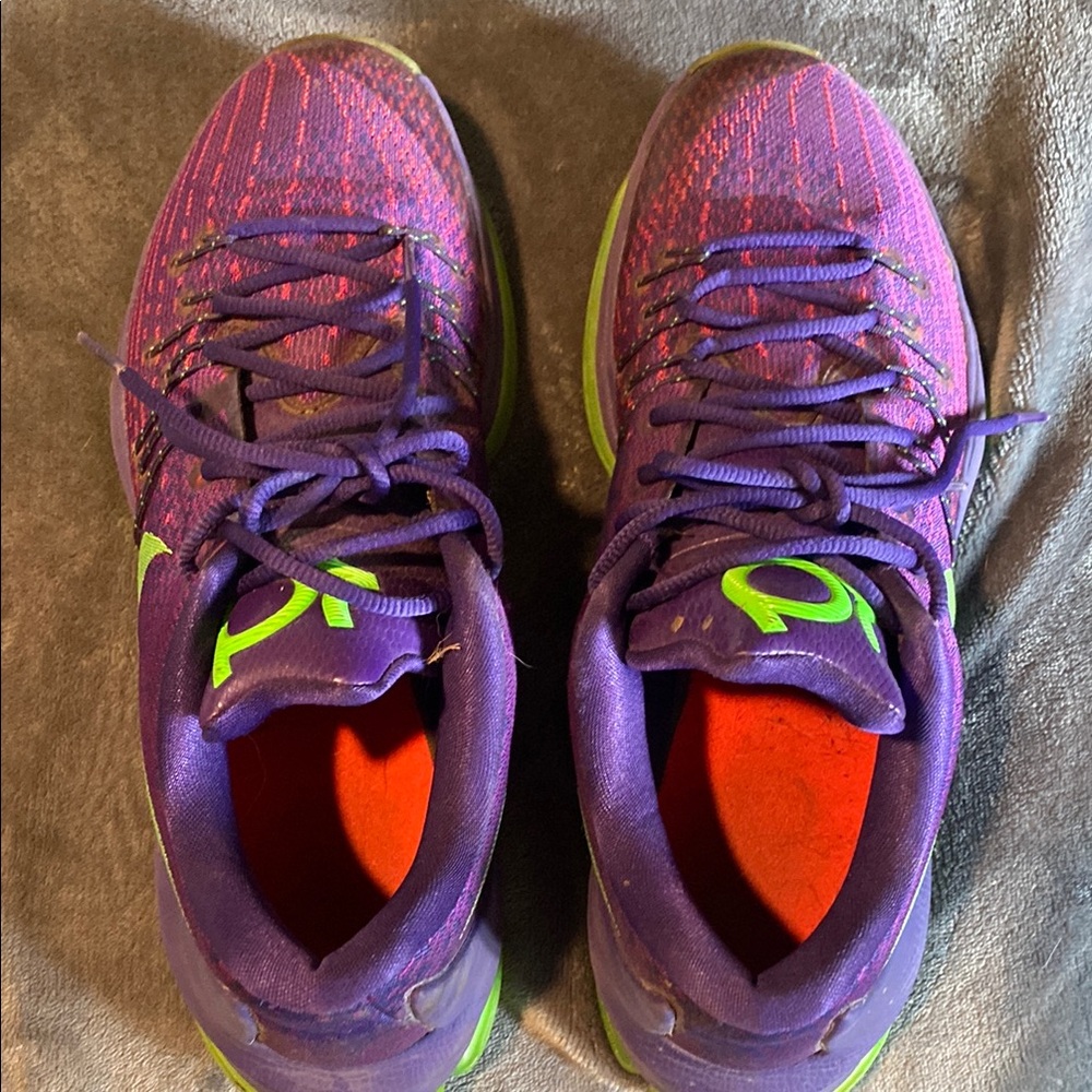 Nike Purple and Green Men's KD basketball shoes. No box.